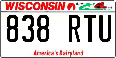 WI license plate 838RTU
