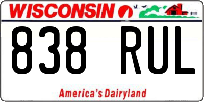 WI license plate 838RUL