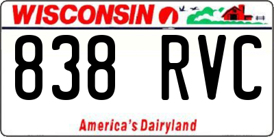 WI license plate 838RVC
