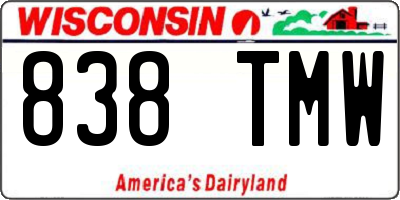 WI license plate 838TMW