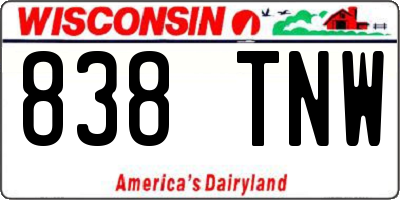 WI license plate 838TNW
