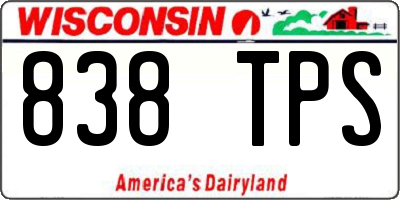 WI license plate 838TPS