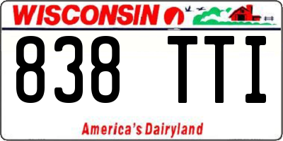 WI license plate 838TTI