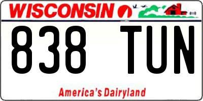 WI license plate 838TUN