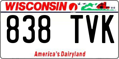 WI license plate 838TVK