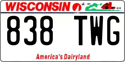 WI license plate 838TWG