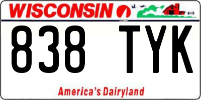WI license plate 838TYK