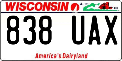 WI license plate 838UAX