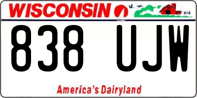 WI license plate 838UJW