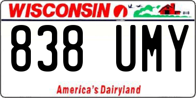 WI license plate 838UMY