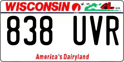WI license plate 838UVR