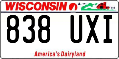 WI license plate 838UXI