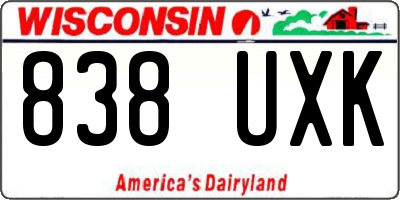 WI license plate 838UXK