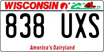 WI license plate 838UXS