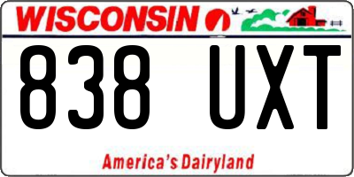 WI license plate 838UXT