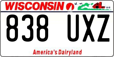 WI license plate 838UXZ