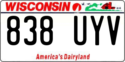 WI license plate 838UYV