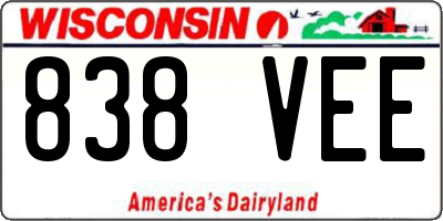 WI license plate 838VEE