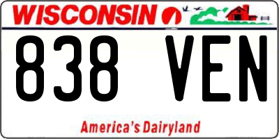 WI license plate 838VEN