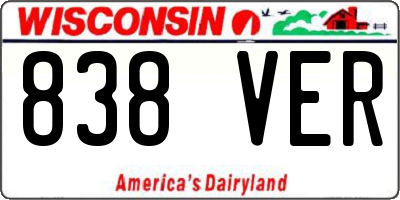 WI license plate 838VER