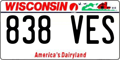 WI license plate 838VES