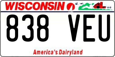 WI license plate 838VEU