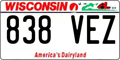 WI license plate 838VEZ