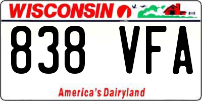WI license plate 838VFA