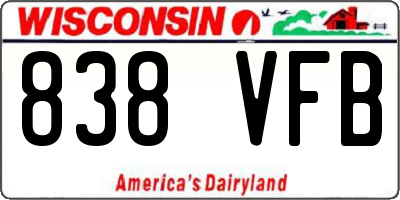 WI license plate 838VFB