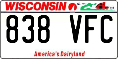 WI license plate 838VFC