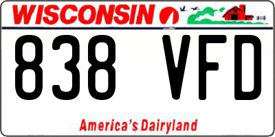 WI license plate 838VFD