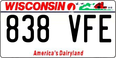 WI license plate 838VFE