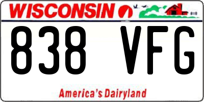 WI license plate 838VFG