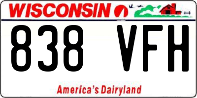 WI license plate 838VFH