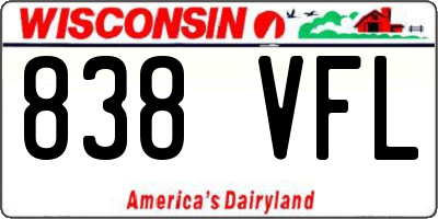 WI license plate 838VFL
