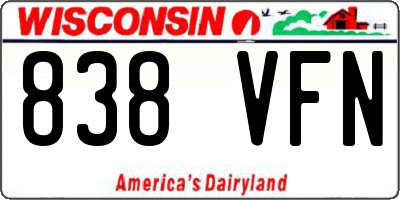 WI license plate 838VFN