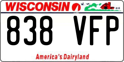 WI license plate 838VFP