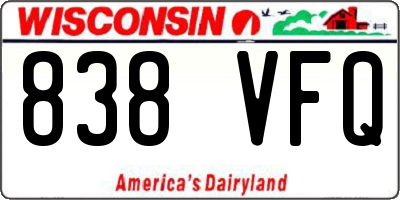 WI license plate 838VFQ