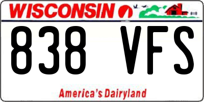 WI license plate 838VFS