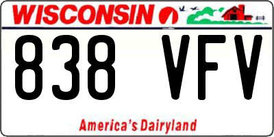 WI license plate 838VFV