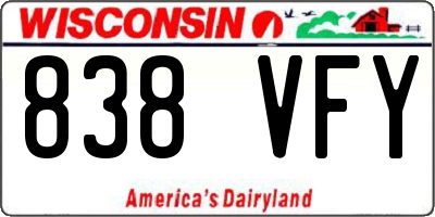 WI license plate 838VFY