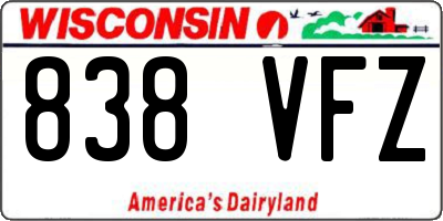 WI license plate 838VFZ