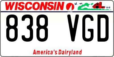 WI license plate 838VGD