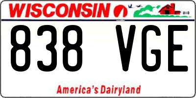 WI license plate 838VGE
