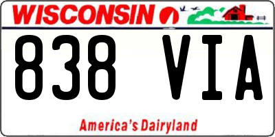 WI license plate 838VIA