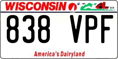 WI license plate 838VPF