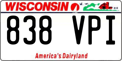 WI license plate 838VPI