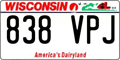 WI license plate 838VPJ