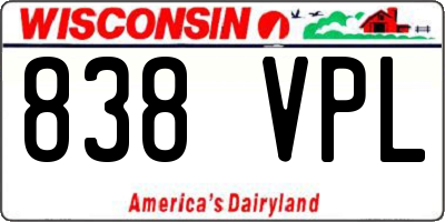 WI license plate 838VPL
