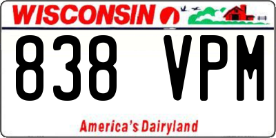 WI license plate 838VPM